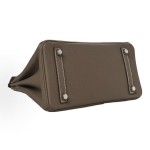 HERMES Birkin 25 silver-clasp platinum handbag, 25 women\'s edition, 18 Etoupe, Elephant grey